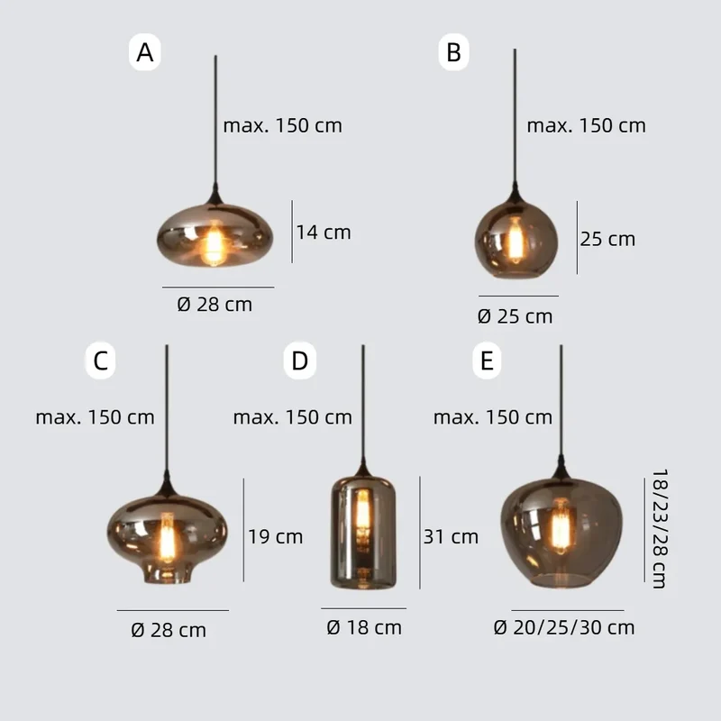 Vintage-Pendelleuchte aus handgeblasenem Glas für das Esszimmer