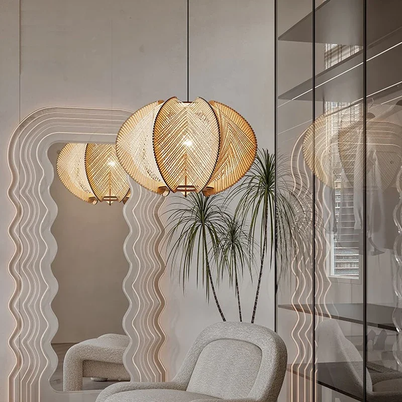 Hängelampe Holz Bambus Nordischer Stil – Calyne