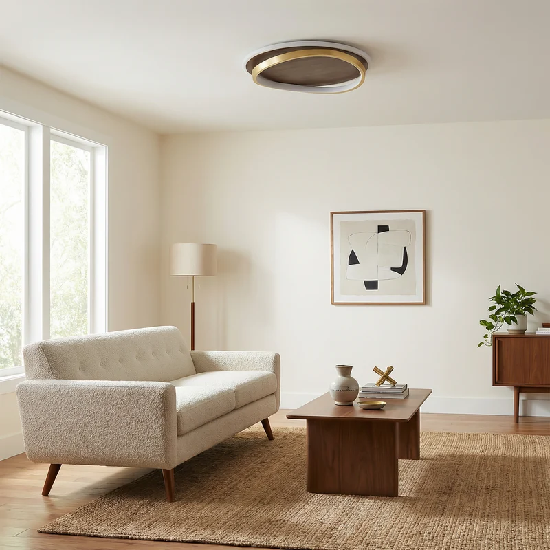 LED-Deckenleuchte aus Nussbaumholz für Schlafzimmer – Ciralu
