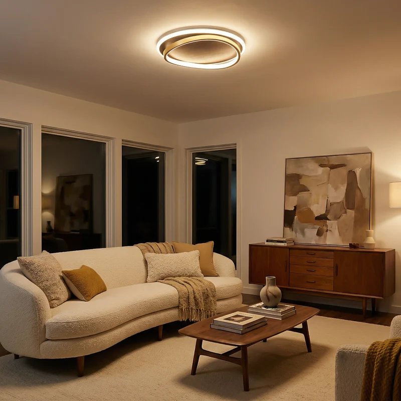 LED-Deckenleuchte aus Nussbaumholz für Schlafzimmer – Ciralu