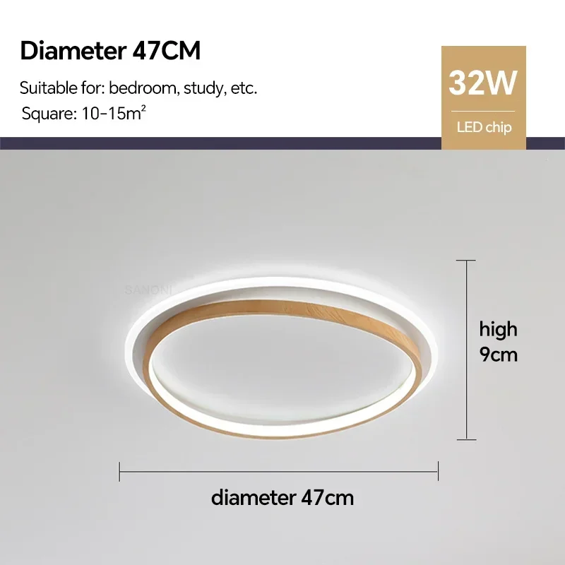 LED-Deckenleuchte aus Nussbaumholz für Schlafzimmer – Ciralu