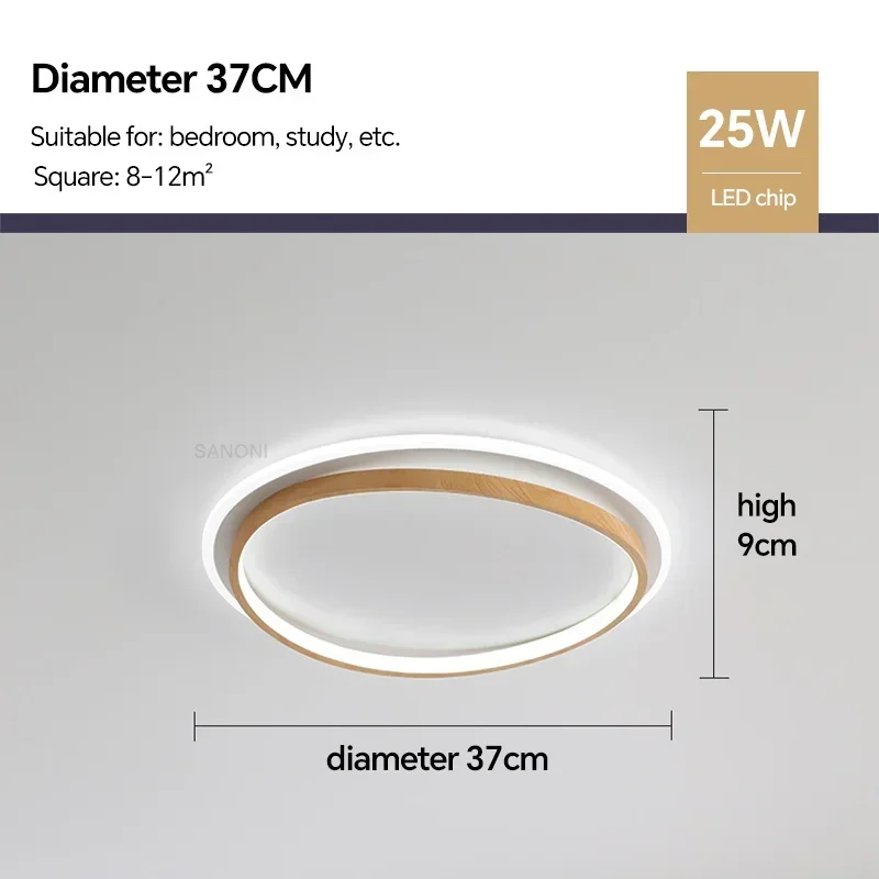 LED-Deckenleuchte aus Nussbaumholz für Schlafzimmer – Ciralu