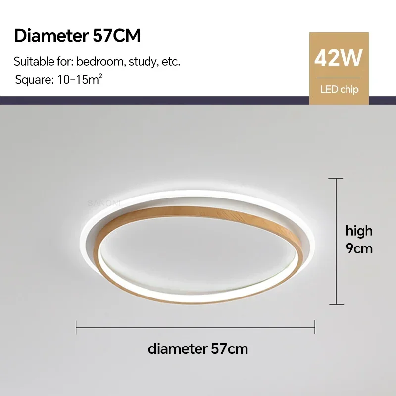 LED-Deckenleuchte aus Nussbaumholz für Schlafzimmer – Ciralu