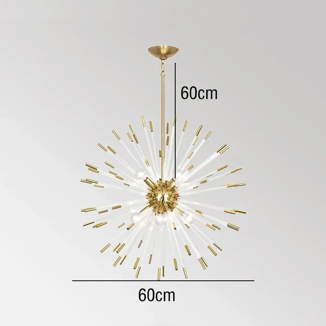 Moderner Kronleuchter aus goldenem Metall und Kristallglas für Wohnzimmer – Stellario