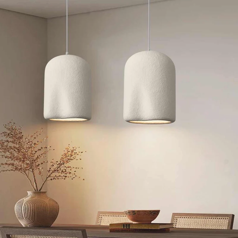 Pendant Light Japanese Wabi-Sabi Concrete Cylinder, 4 Colors