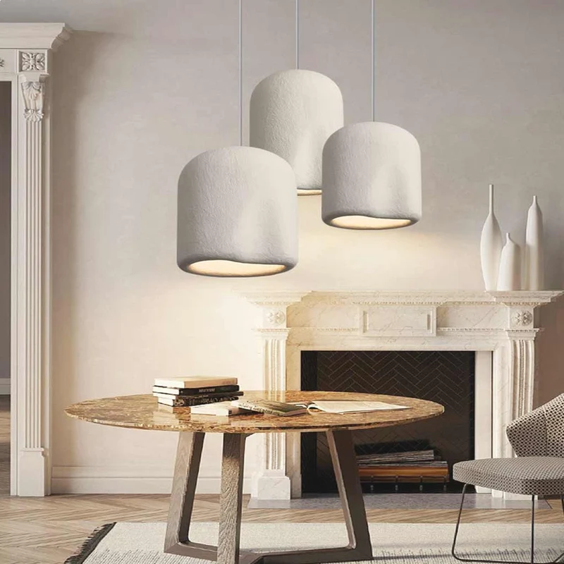 Pendant Light Japanese Wabi-Sabi Concrete Cylinder, 4 Colors