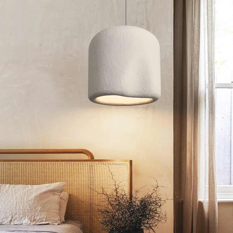 Pendant Light Japanese Wabi-Sabi Concrete Cylinder, 4 Colors
