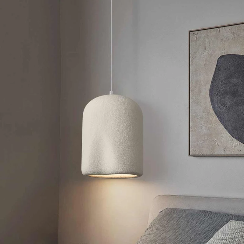 Pendant Light Japanese Wabi-Sabi Concrete Cylinder, 4 Colors