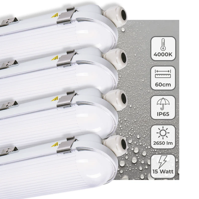 4er-PACK – LED's Light Pro Philips LED TL Leuchte Strip 60 cm – Koppelbar – Energielabel B – IP65 wasserdicht – 2650 lm – 175 lm/W