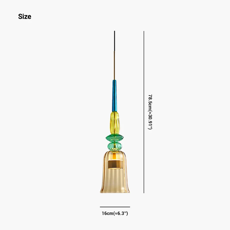Pendant Light Nordic Colorful Stained Glass Bell