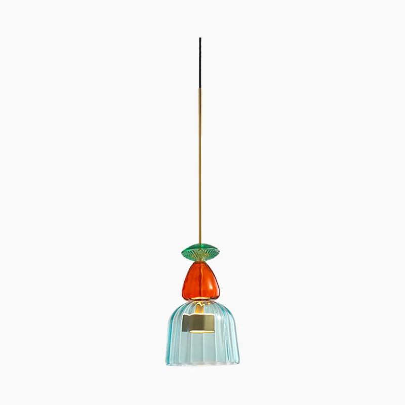 Pendant Light Nordic Colorful Stained Glass Bell