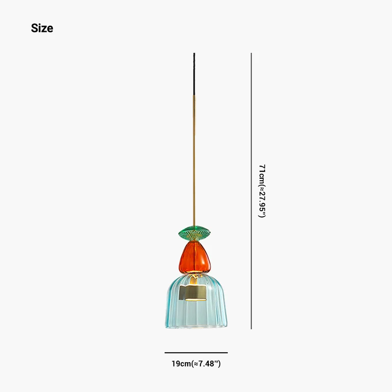 Pendant Light Nordic Colorful Stained Glass Bell