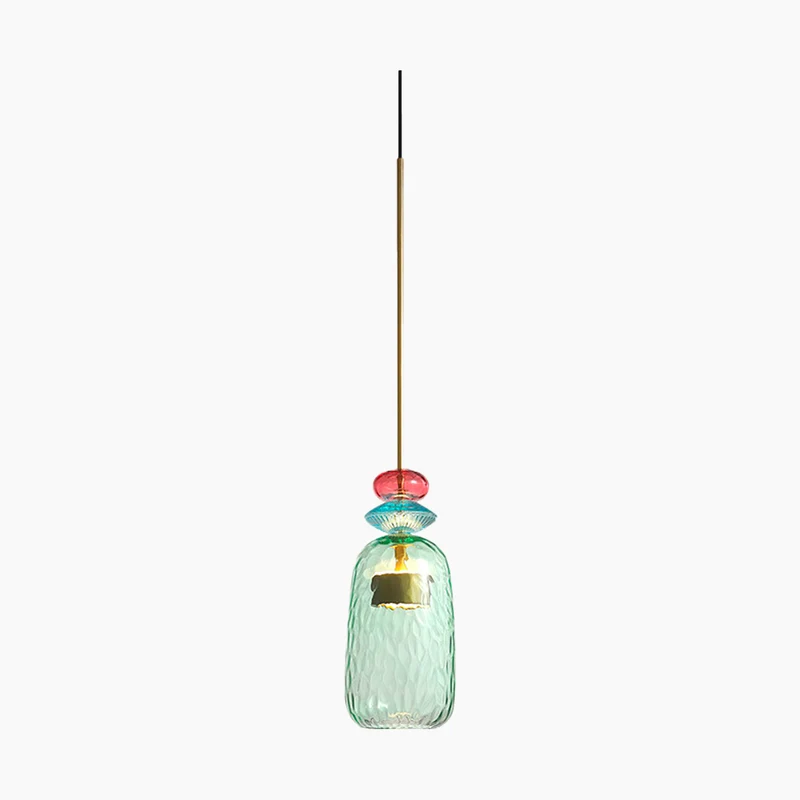 Pendant Light Nordic Colorful Stained Glass Bell