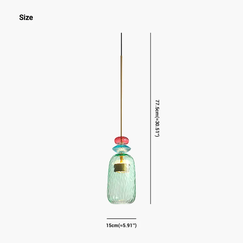 Pendant Light Nordic Colorful Stained Glass Bell