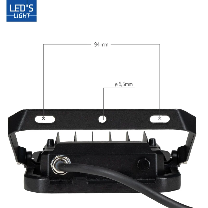 LED Flutlicht IK07 30W 4200lm 4000K neutralweiß IP65 Schwarz - LED's Light