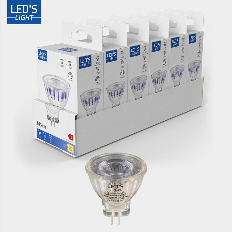 LED SMD Lampe MR11 GU4 4,5W 345lm 2700K warmweiß Klar Weiß - LED's Light