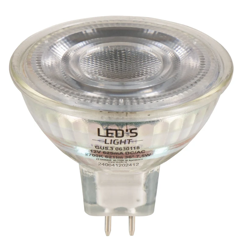 LED SMD Lampe MR16 GU5,3 7,5W 621lm 2700K warmweiß Klar - LED's Light