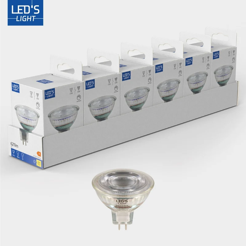 LED SMD Lampe MR16 GU5,3 7,5W 621lm 2700K warmweiß Klar - LED's Light