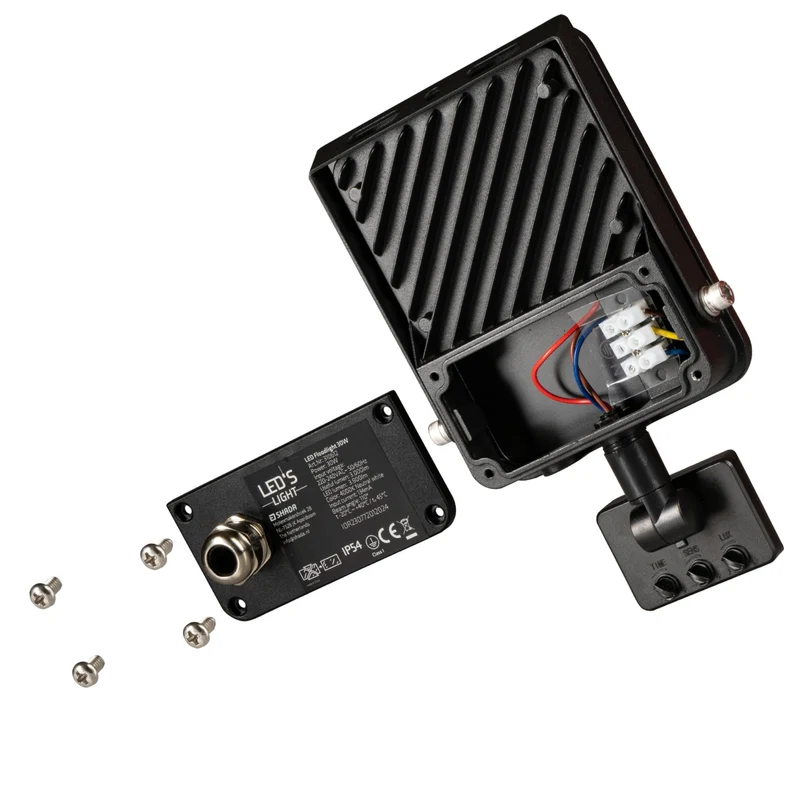 LED-Flutlicht m. Bewegungsmelder schwarz 30W neutralweiß IP54 - LED's Light