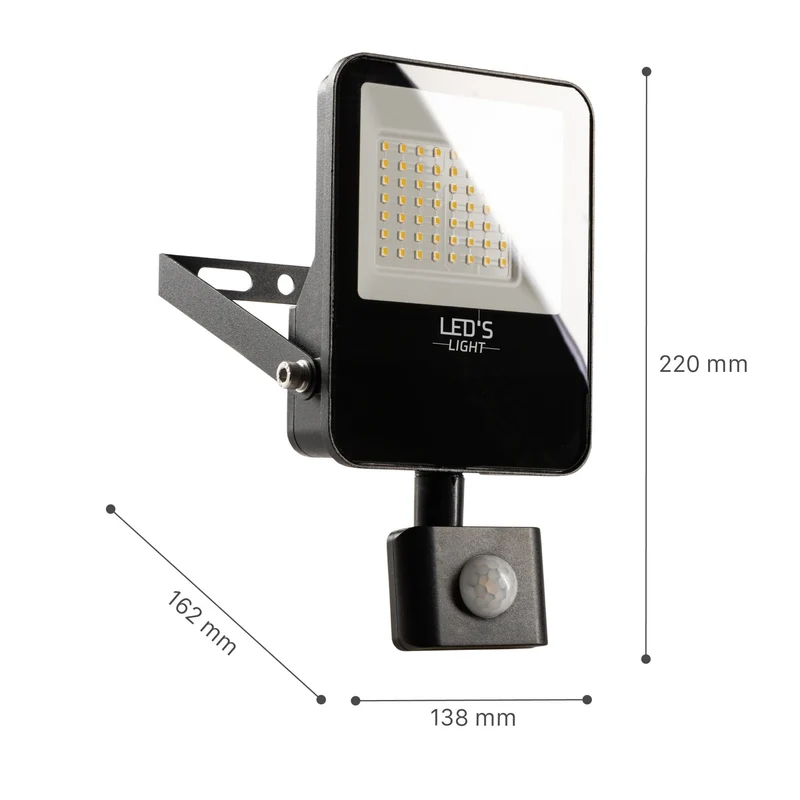 LED-Flutlicht m. Bewegungsmelder schwarz 30W neutralweiß IP54 - LED's Light