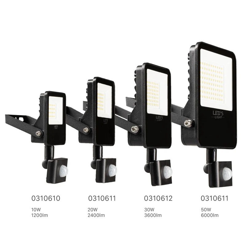LED-Flutlicht m. Bewegungsmelder schwarz 30W neutralweiß IP54 - LED's Light