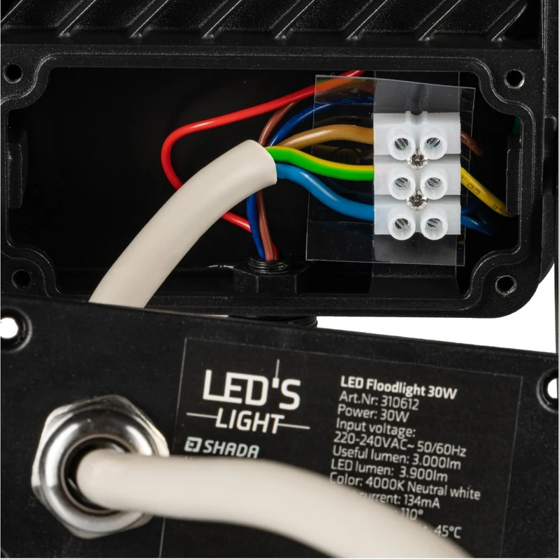 LED-Flutlicht m. Bewegungsmelder schwarz 30W neutralweiß IP54 - LED's Light