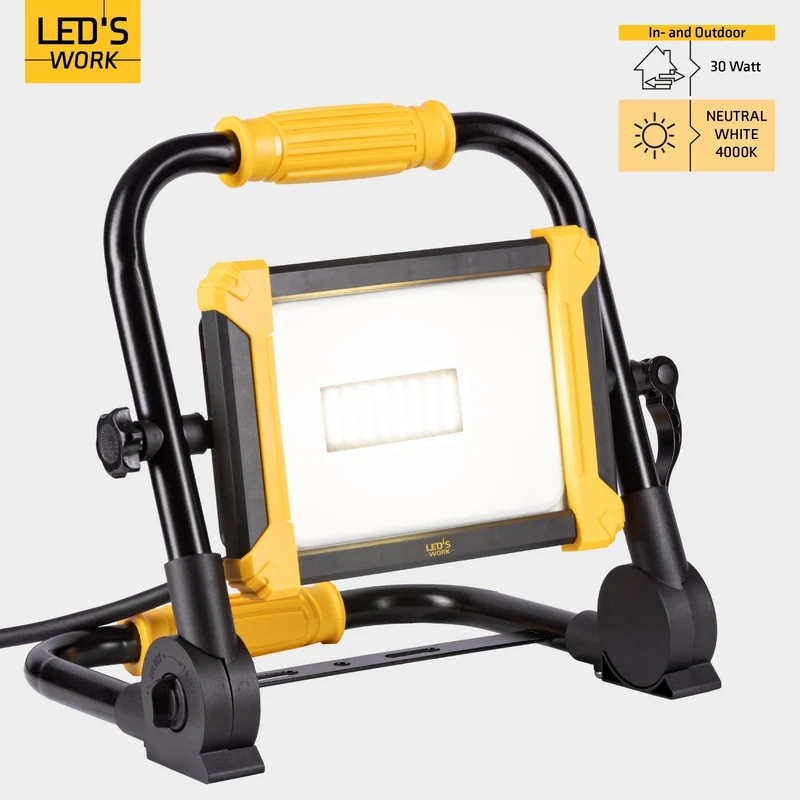 LED AC Arbeitsleuchte 30W 3900lm 4000K neutralweiß IP65 Schwarz Gelb - LED's Work