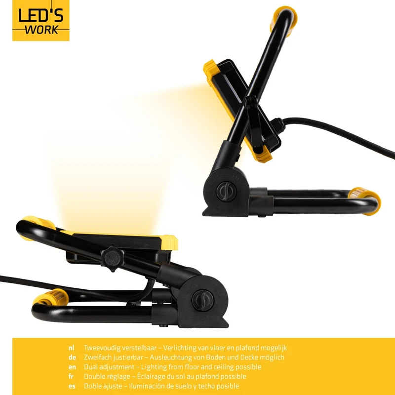 LED AC Arbeitsleuchte 50W 6500lm 4000K neutralweiß IP65 Schwarz Gelb - LED's Work