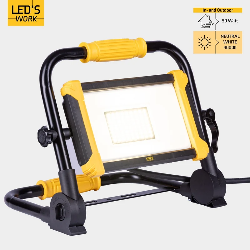 LED AC Arbeitsleuchte 50W 6500lm 4000K neutralweiß IP65 Schwarz Gelb - LED's Work