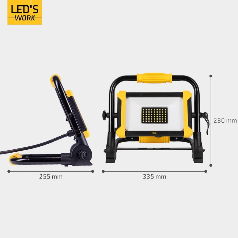 LED AC Arbeitsleuchte 50W 6500lm 4000K neutralweiß IP65 Schwarz Gelb - LED's Work