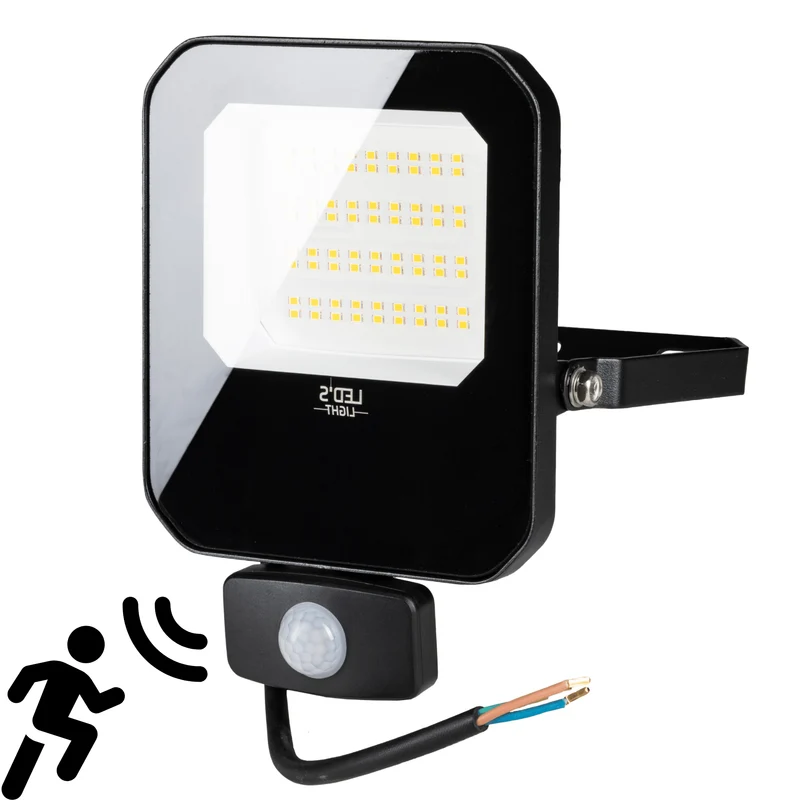 LED Flutlicht mit Sensor 30W 4200lm 4000K neutralweiß IP65 Schwarz - LED's Light