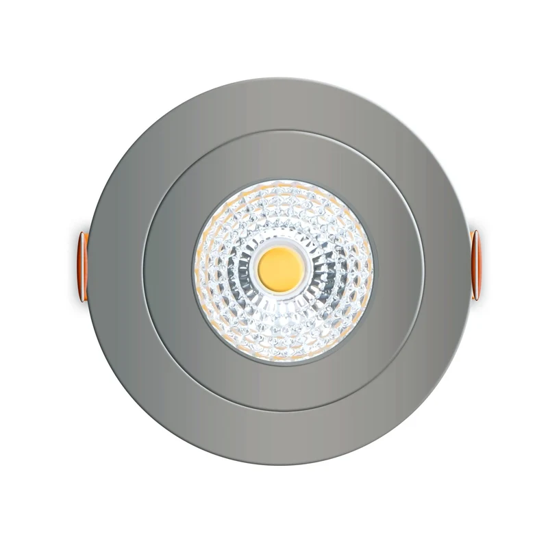 6er-PACK – LED's Light Pro LED Einbaustrahler Nickel – DimToWarm – Ø 68 mm – Schwenkbar – Warmweißes Licht – CRI95