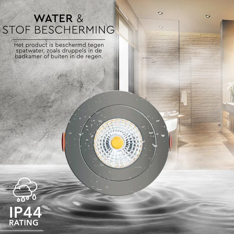 6er-PACK – LED's Light Pro LED Einbaustrahler Nickel – DimToWarm – Ø 68 mm – Schwenkbar – Warmweißes Licht – CRI95
