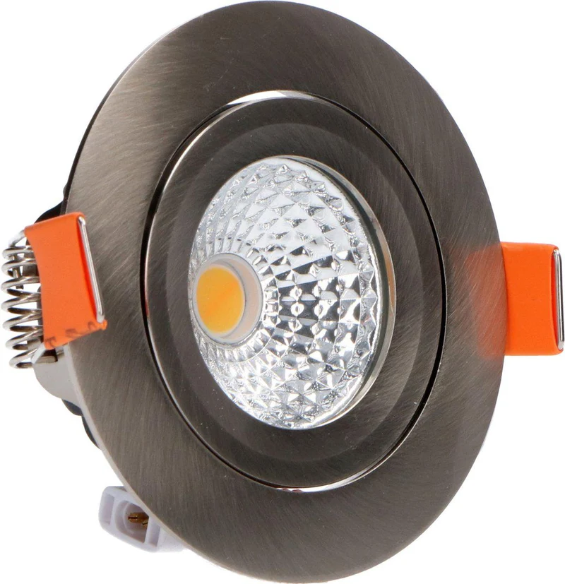 6er-PACK – LED's Light Pro LED Einbaustrahler Nickel – DimToWarm – Ø 68 mm – Schwenkbar – Warmweißes Licht – CRI95
