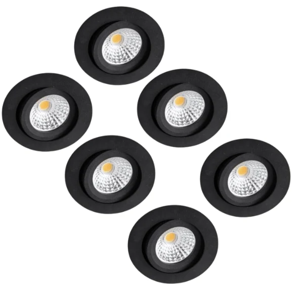 LED's Light Pro LED Einbaustrahler Schwarz - DimToWarm - Ø 68mm - Schwenkbar - Warmweißes Licht - CRI95 - Dimmbar