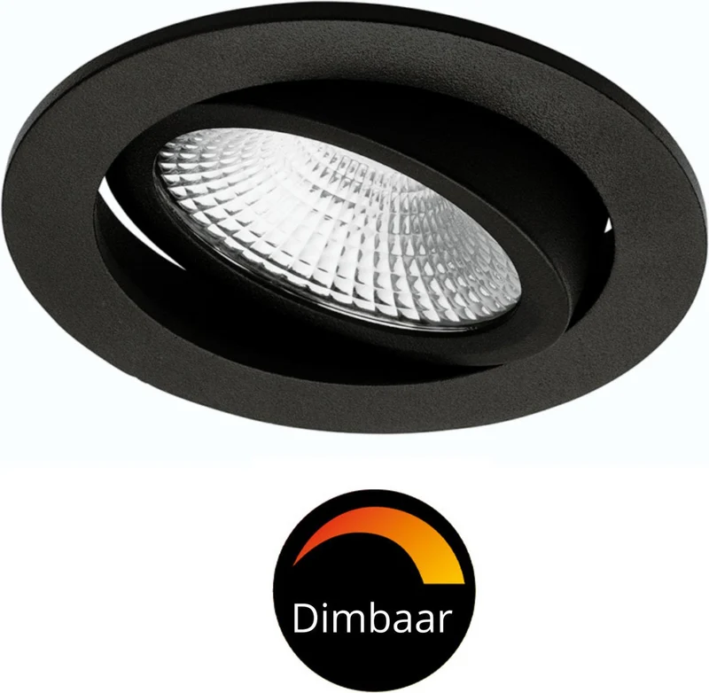 LED-Einbauspot schwarz 4,5W dimmbar warmweiß 68mm CRI95 IP44 - LED's Light Pro