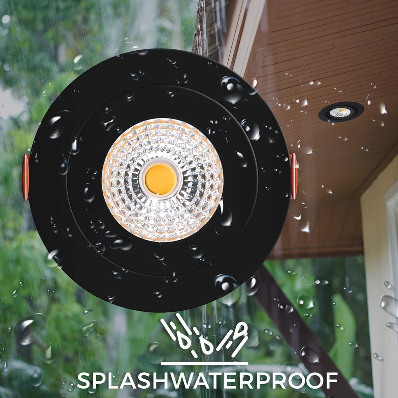 LED-Einbauspot schwarz 4,5W dimmbar warmweiß 68mm CRI95 IP44 - LED's Light Pro