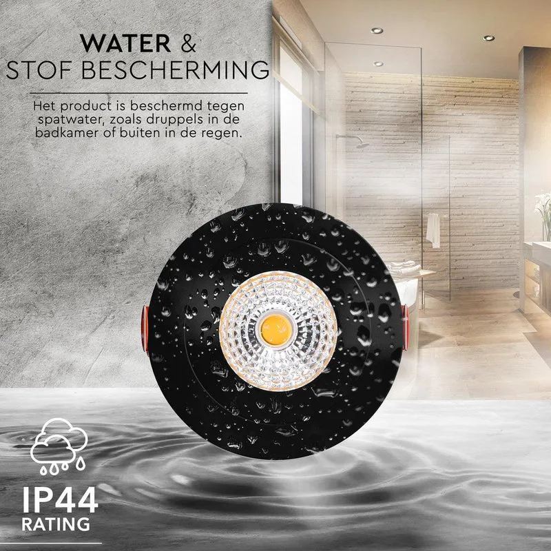 LED-Einbauspot schwarz 4,5W dimmbar warmweiß 68mm CRI95 IP44 - LED's Light Pro