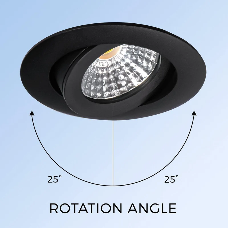 LED-Einbauspot schwarz 4,5W dimmbar warmweiß 68mm CRI95 IP44 - LED's Light Pro