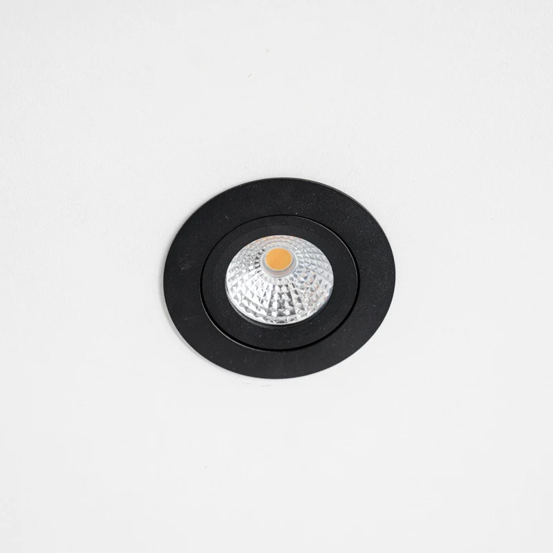 LED-Einbauspot schwarz 4,5W dimmbar warmweiß 68mm CRI95 IP44 - LED's Light Pro