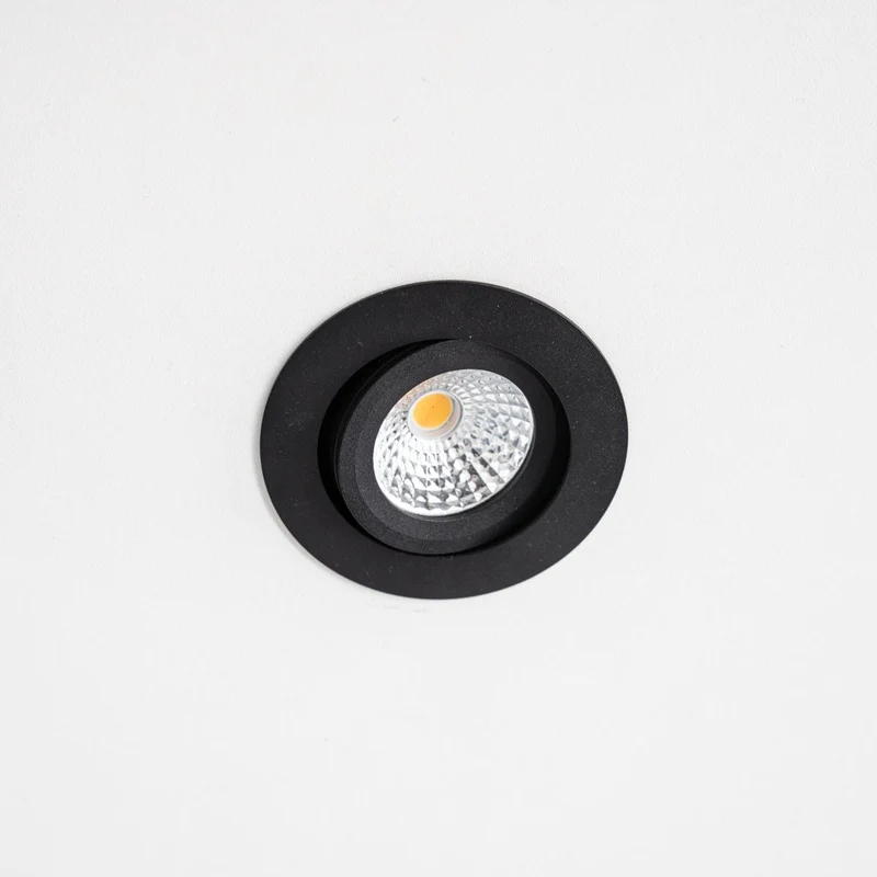 LED-Einbauspot schwarz 4,5W dimmbar warmweiß 68mm CRI95 IP44 - LED's Light Pro