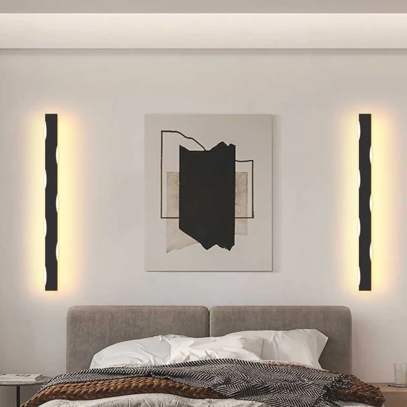 Wall Sconce Nordic Simple Wave Linear LED, Iron&Acrylic