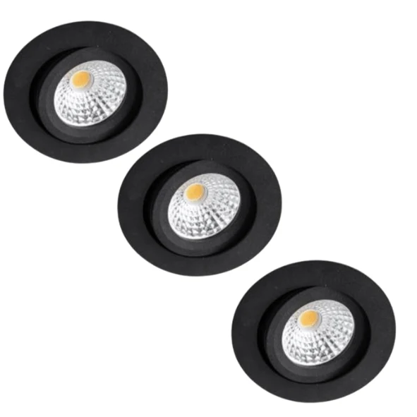 LED's Light Pro LED Einbaustrahler Schwarz - DimToWarm - Ø 68mm - Schwenkbar - Warmweißes Licht - CRI95 - Dimmbar