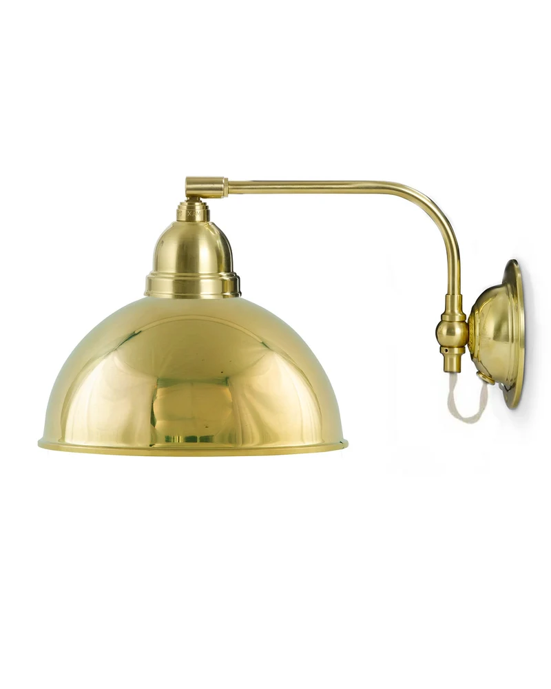 Vägglampa - Gripenberg mässingsskärm, vit