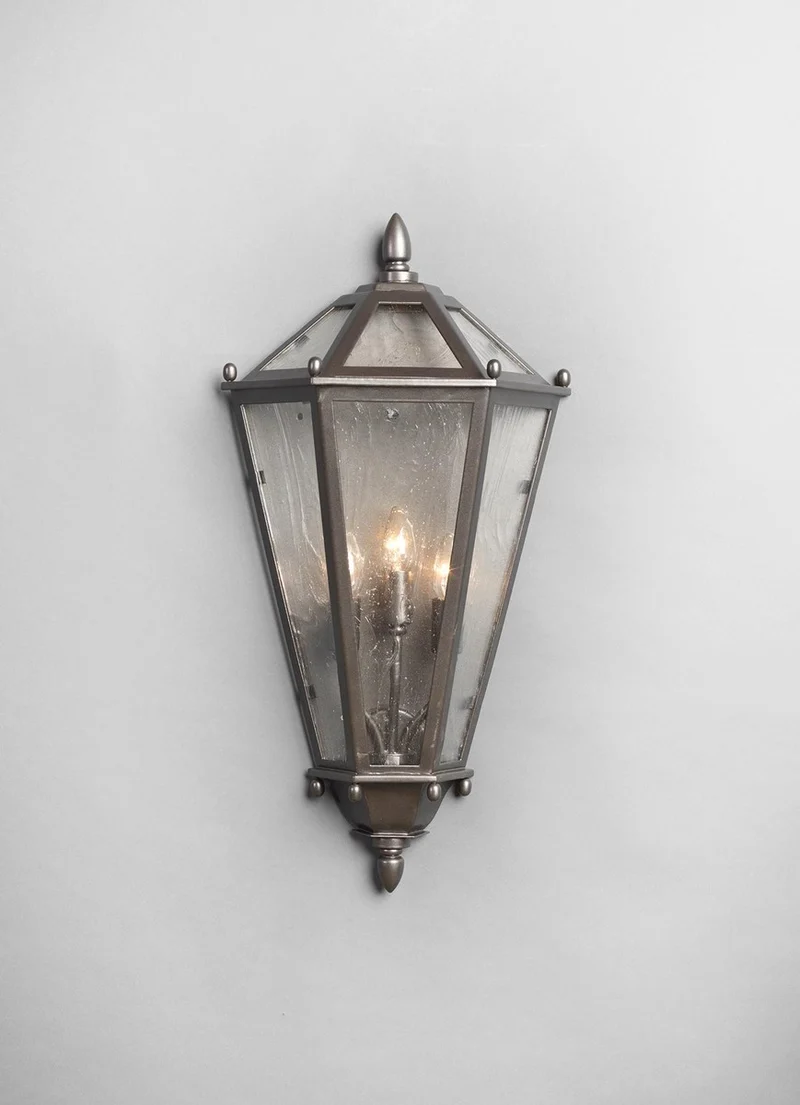 Casa Padrino Luxus Außen Laterne Bronze B. 36 x H. 71 cm - Handgefertigte Laterne aus Schmiedeeisen in sechseckiger Form - Luxus Kollektion - Edel & Prunkvoll