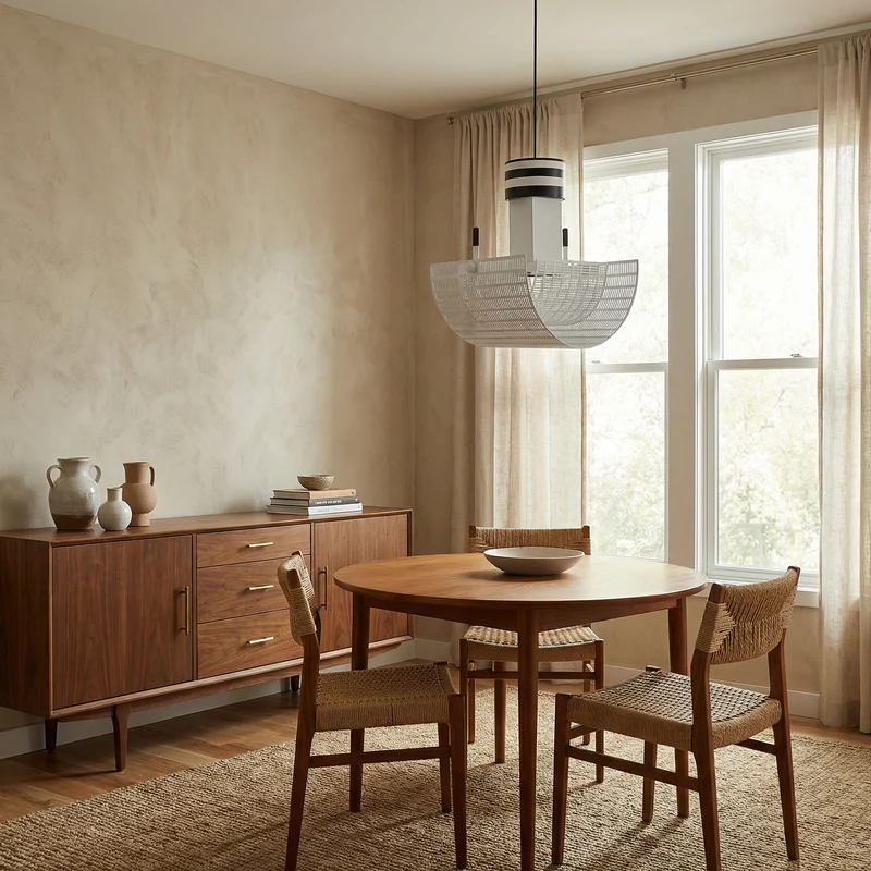 Moderne Schwarz-Weiß Pendelleuchte für Wohnzimmer – Zébrano