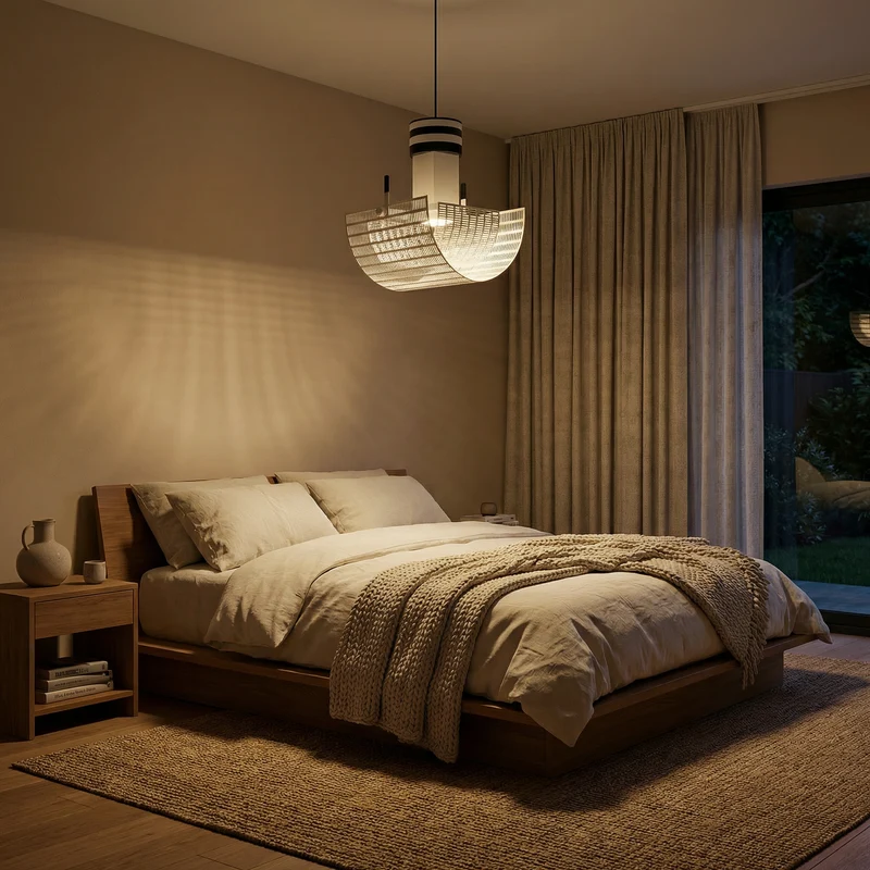 Moderne Schwarz-Weiß Pendelleuchte für Wohnzimmer – Zébrano