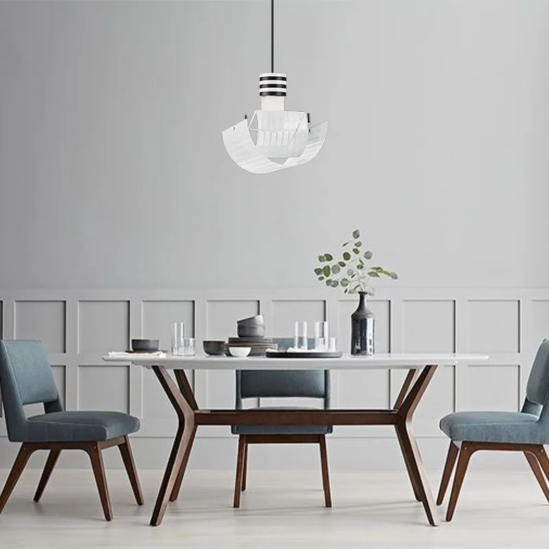 Moderne Schwarz-Weiß Pendelleuchte für Wohnzimmer – Zébrano
