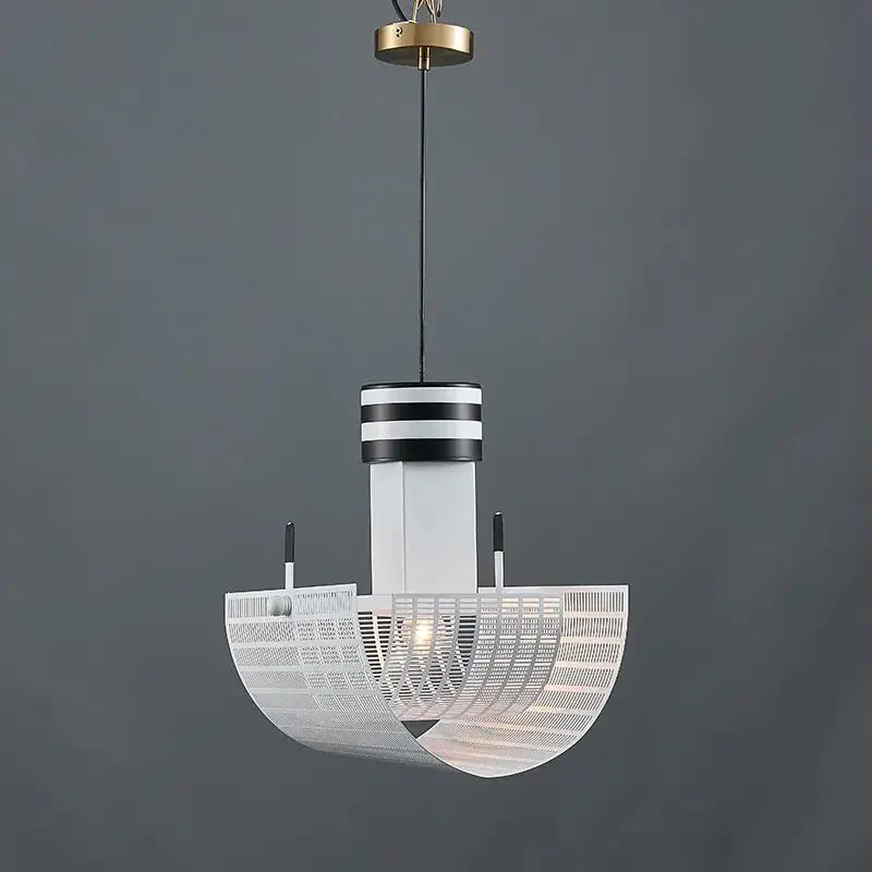 Moderne Schwarz-Weiß Pendelleuchte für Wohnzimmer – Zébrano