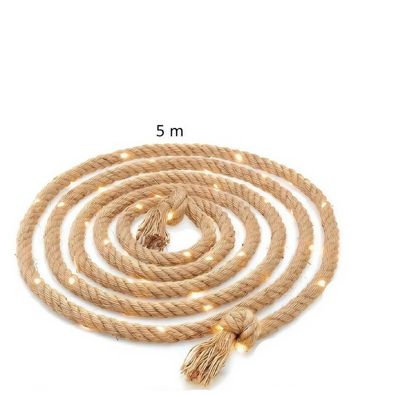 Solar-Lichterkette aus Hanfseil – Enchantelle